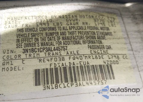 2010 Nissan Versa 1.8S from USA, damaged, VIN 3N1BC1CP3AL445757